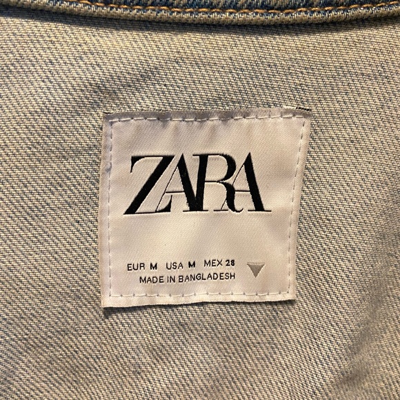 Zara Light Wash Denim Jacket Jean Medium - Picture 3 of 7